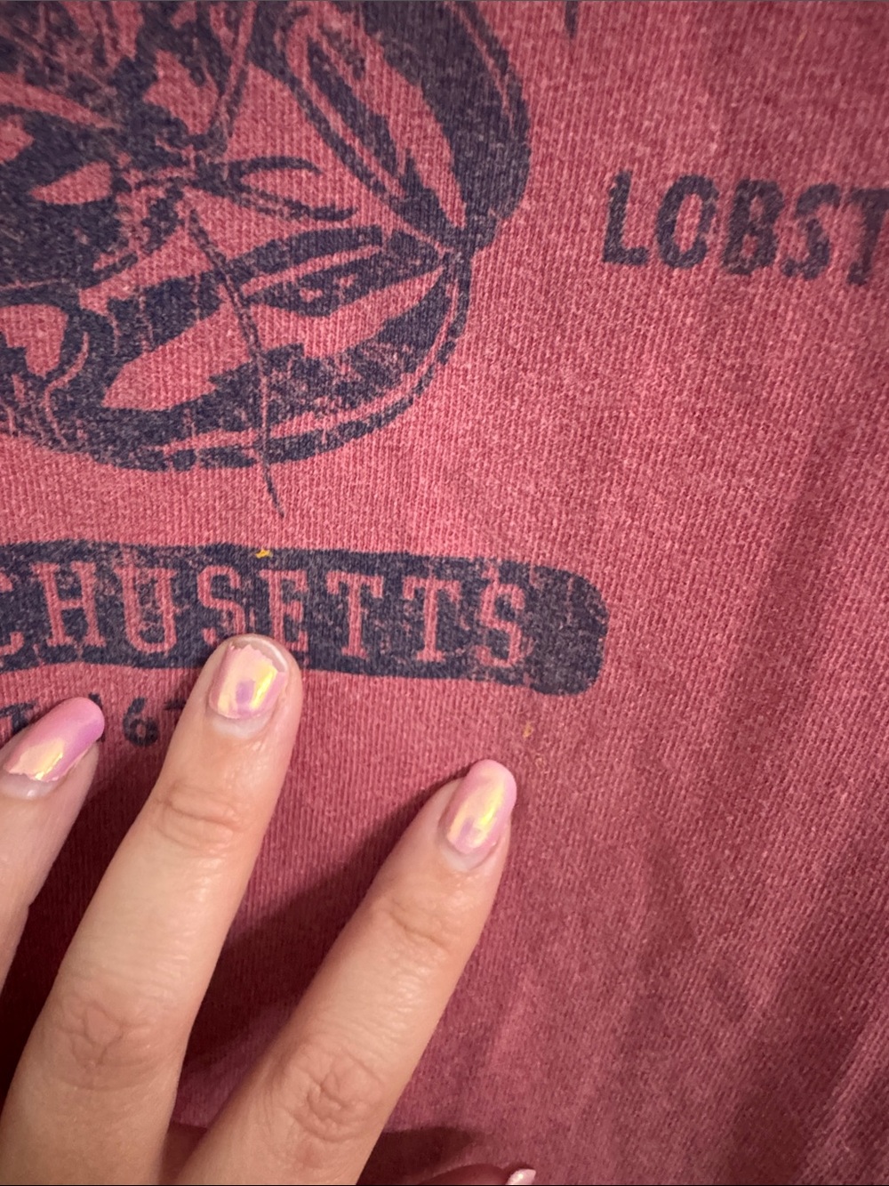 Boston MA Lobster Graphic T-Shirt Fade Red Comfort Colors Garment Dyed Cotton XL - Picture 7 of 12